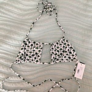 Milly Palm Print Fiji String Bikini Top Size P